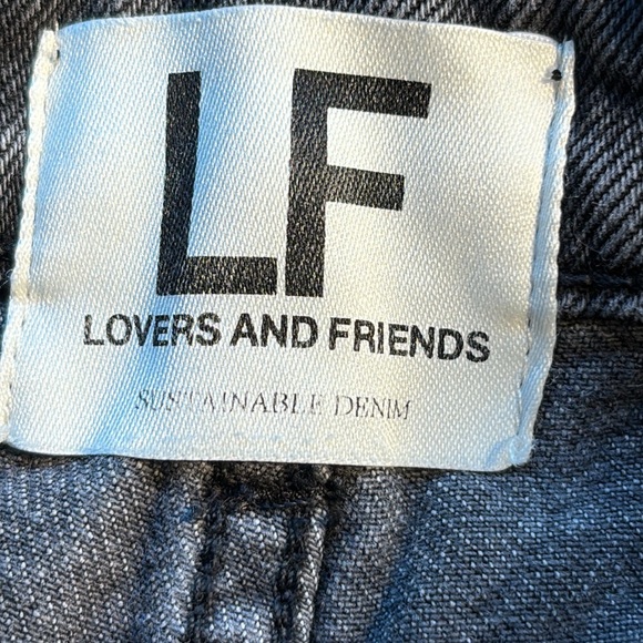LOVERS + FRIENDS Reece High Rise Slim Straight Button Fly Black Jeans size 30 - Picture 6 of 10